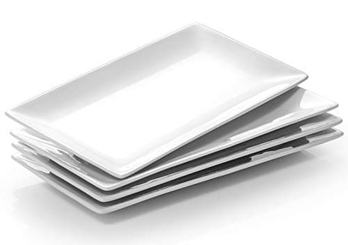 DOWAN 9.7-Inch Porcelain Serving Platters/Plates - Set of 4, White