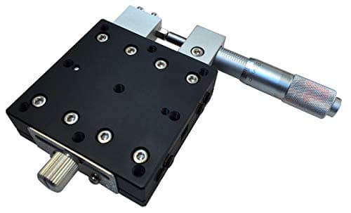 Manual X-Axis Linear Stage, MPositioning T60X-25R Crossed Roller Slide Table 25 mm Travel 60 x 60 mm Platform Micrometer in Right