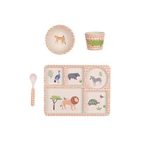 Love Mae Bamboo Set - On Safari, Natural/Multi (5-Piece)