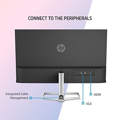 HP M24f 23.8-Inch(60.47cm) Eye Safe Certified Full HD 1920 x 1080 Pixels IPS 3-Sided Micro-Edge LED Monitor, 75Hz, AMD Free Sync with 1xVGA, 1xHDMI 1.4 Ports, 300 nits Silver