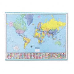American Map 715758 Deluxe Laminated World Map, 48w x 36h