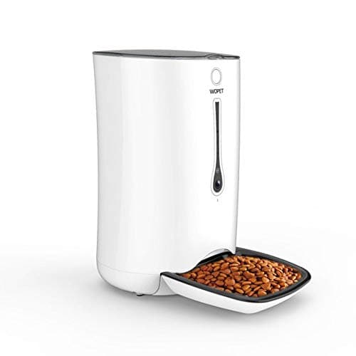 WTY Automatic Pet Dog and Cat Feeder,4-Meal Auto Pet Feeder with Timer Programmable,HD Camera for Voice and Video Recording,Wi-Fi Enabled App for iPhone and Android