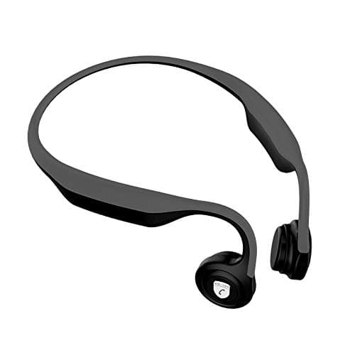 Bone Conduction Headphones Bluetooth Wireless Headset with Mic Handfree Safe Running Car Driving Cycling IP67 Waterproof Open Ear Sports Titanium Earphones for iPhone (Dark Grey)