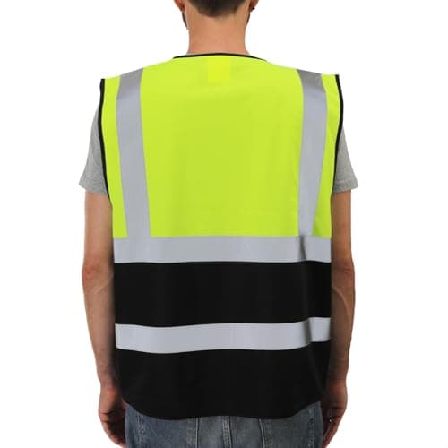Dib Safety Reflective Vest ANSI Class 2, High Visibility Vest with Pockets and Zipper, Construction Work, Hi Vis