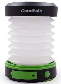 GoodBulb LED Outdoor Compact Solar Camping Lantern, Hiking Lantern, Emergency Lantern with Rechargeable USB Power Bank (Green)