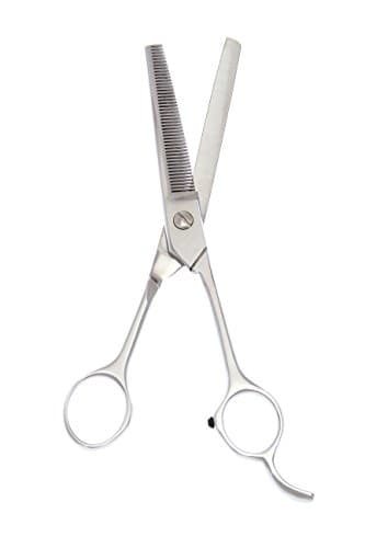 ShearsDirect Handmade 6.5 Inch 46 Tooth Professional Thinning Shear with Opposing Handles and Fixed Finger Rest, 2.5 Ounce