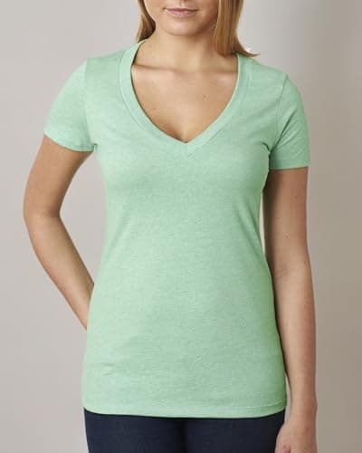 Next Level Apparel Women's CVC Deep V-Neck T-Shirt