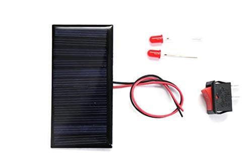 Electronic spices Solar for DIY, Solar Panel 6v- 60 mah, 80mm*40mm*03mm, 2 LEDs,1 ON/Off, Wire Connect with Solar