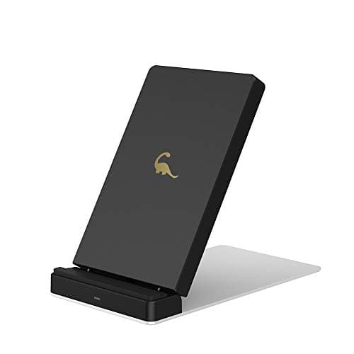 Wireless Charger Stand/Pad, Slim Folding QI Certified 10W for iPhone 11, 11 Pro, 11 Pro Max, XR, Xs Max, XS, X, 8, 8 Plus, Fast-Charging Galaxy S20 S10 S9 S8, Note 9,10, 20 and More (No AC Adapter)