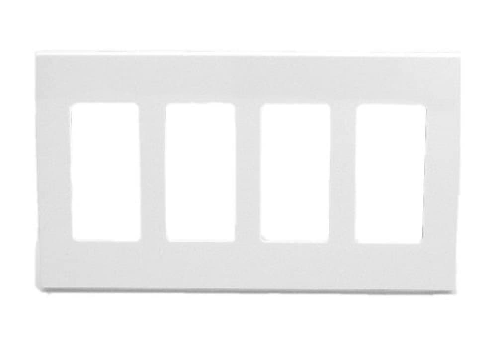Leviton 4-Gang Decora Plus Wallplate Screwless Snap-On Mount, 80312-SW, White