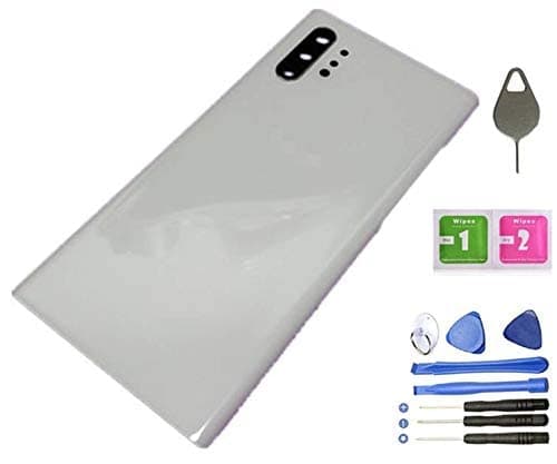 Galaxy Note 10+ Back Cover Glass Housing Door Replacement with Camera Lens Parts for Samsung Galaxy Note10+ Note 10+ 5G +Tools + Eject Pin(Aura White)