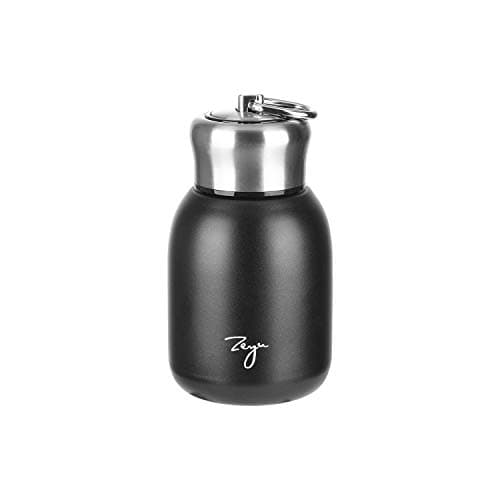 DesignerBox 10.15oz/300ML Mini Thermal Mug Leak Proof Vacuum Flasks Travel Thermos Stainless Steel Drink Water Bottle Thermos Cups for Indoor and Outdoor (Black)
