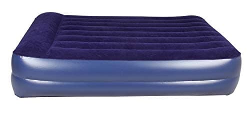 Hampton home Air Mattress Double Layer Inflatable Airbed Blow up Bed for Guest Car Tent Camping Hiking - Inflatable Portable Bed with Electric Pump - Height 18"