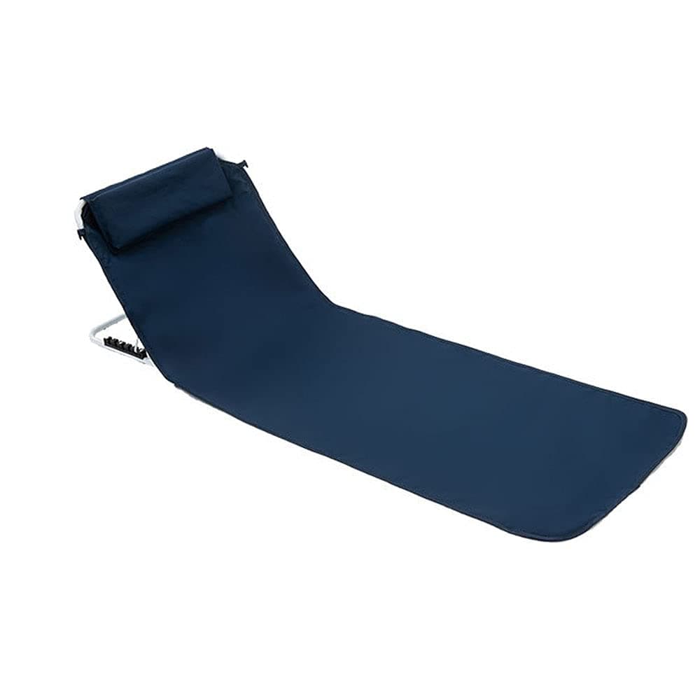 NC Beach Lounge Chair Mat Adjustable Backrest for Beach Lawn Bed Foldable Lightweight Portable Backpack Pillow Backrest for Pool Tanning Chaise Lounges Picnic Outdoor Patio Camping (Dark blue)