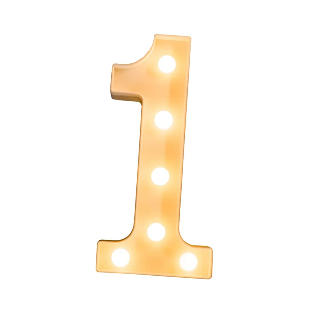 Foaky Marquee Numbers,Light Up Numbers, Number 1 Light Up Number Sign for Night Light Wedding Birthday Party Christmas Home Bar Decoration Number(1)
