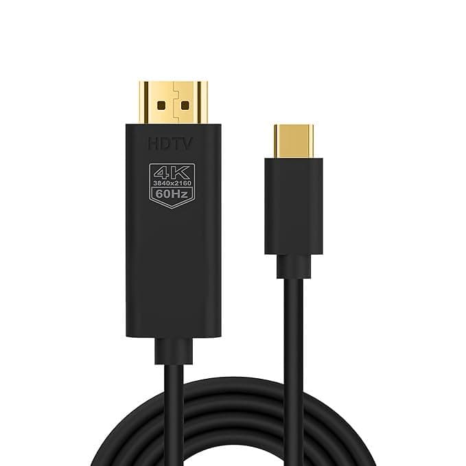 Sounce USB Type C to HDMI Cable with 4K@30Hz, 2K@144Hz Resolution, 48Gbps Ultra High Speed Cord for Laptop, MacBook Pro/Air, Ps5, Chromebook, TV, iPad & Tab 1.8 Meter (6FT) - Black