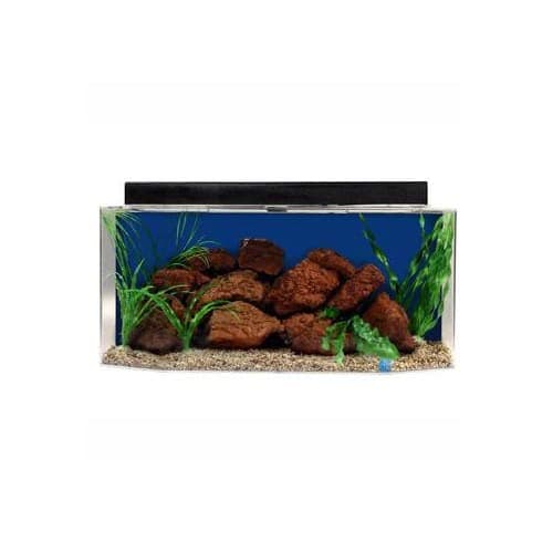 26 gal Flat Back Hexagon Acrylic Aquarium Combo Set, 36 by 12 by 16", Cobalt Blue
