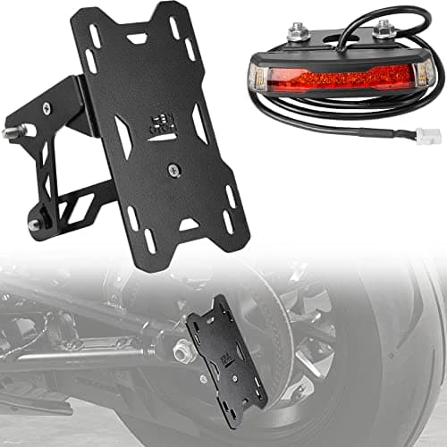 KEMIMOTO Motorcycle Side Mount License Plate Holder Bracket with LED Signal Tail Light Compatible with Sportster S RH1250 2021 2022 2023 2024 2025 Motorcycle License Plate Holder Mount Tail Tidy