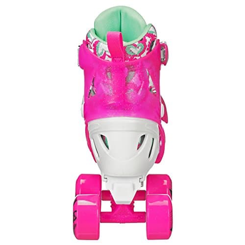 Roller Derby Trac Star Girl's Adjustable Roller Skate, White/Pink, Medium (12-2)