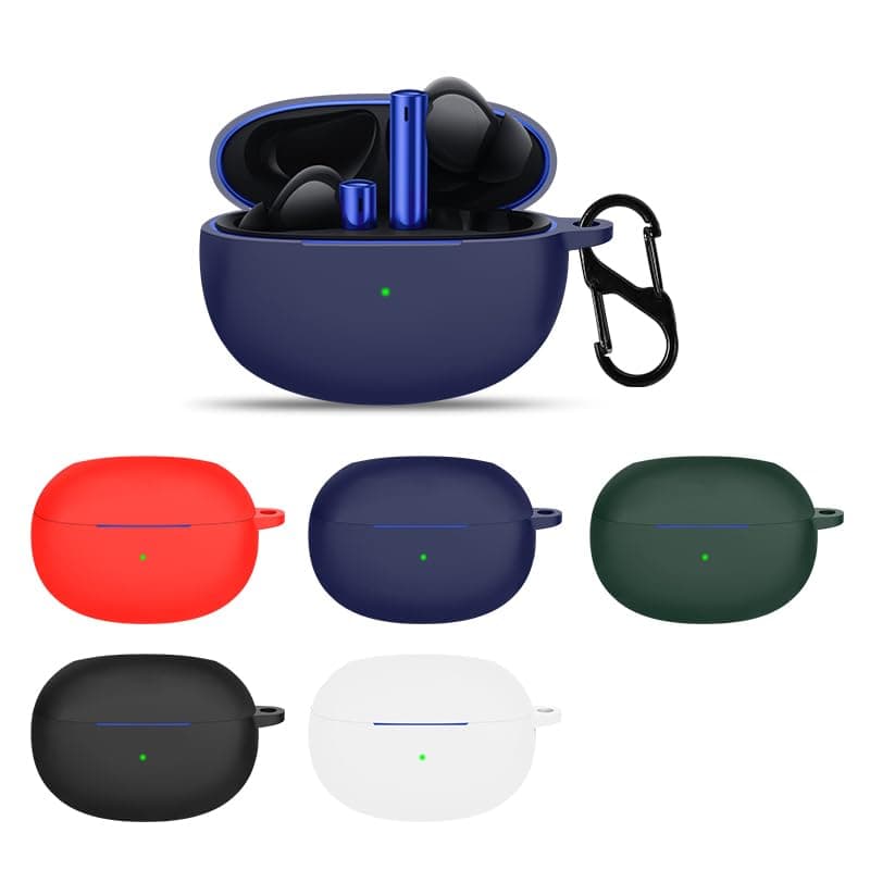 KUTEWEU Silicone Case with Keychain Cover Skins Pounch Protective Shockproof Shell for Realme BudsAir 3/Realme Bbuds T300/Buds Air 3 NEO/BudsAir 5 Pro/BudsAir 5/Realme T100 (Black, BudsAir 3)