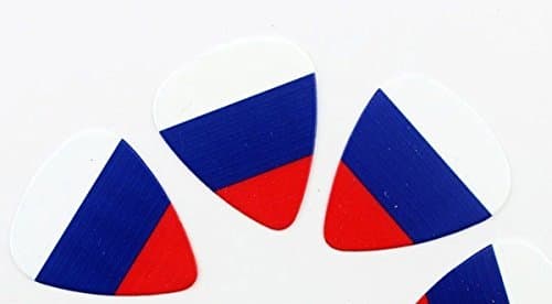 Russian Flag Style Celluloid Assorted Tour 0.71mm Guitar Picks, 50 Pcs