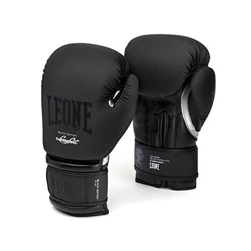 Leone Black & White Boxing Gloves (Black, 10 Oz)