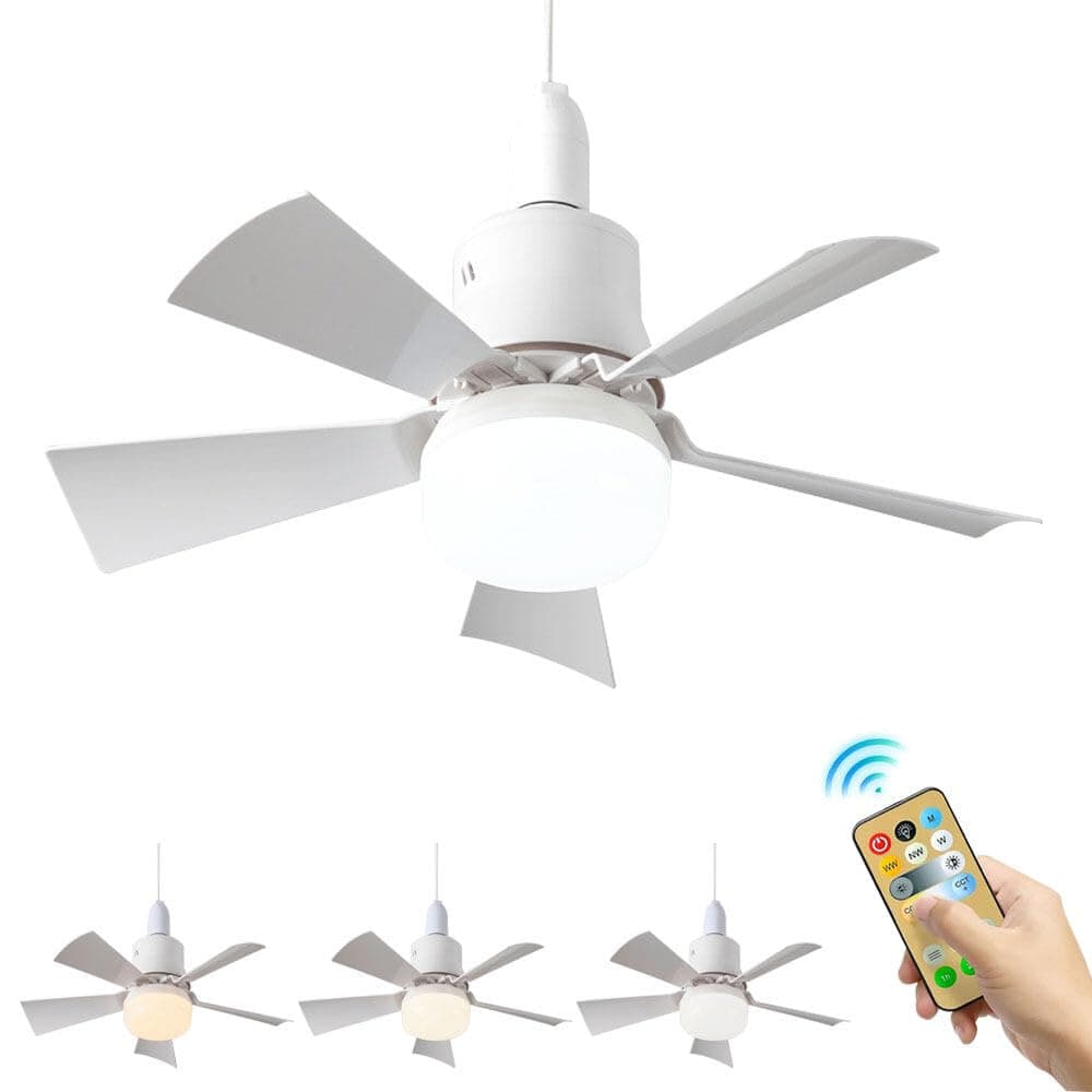Ceiling Fans with Lights and Remote Control, 30w Ceiling Fan Light, E27 Base Screw, 3 Colors 3000K-6000K Dimmable, 3 Speeds, Timing, Memory Function, Fan Lights Ceiling for Bedroom, Living Room