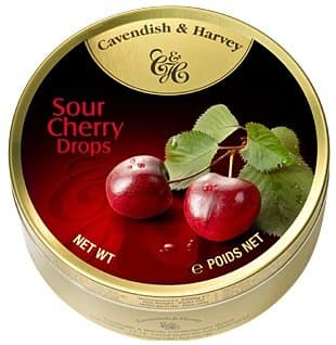 - 5.3oz Tin-Cavendish & Harvey Sour Cherry Drops (Pack of 12)
