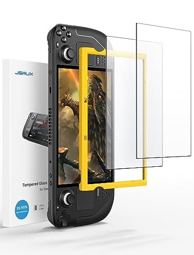 JSAUX Set of 2 Steam Deck Screen Protector Films, Anti-Glare, 9H Hardness, Easy to Install with Guide Frame, Scratch-Resistant Matte Tempered Glass for Steam Decks, Comes with Tool Sets