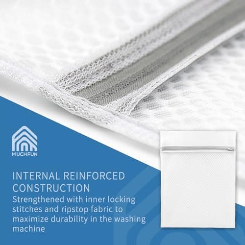 Muchfun 3Pcs Durable Honeycomb Mesh Laundry Bags for Delicates 9 x 12 Inches (3 Small)