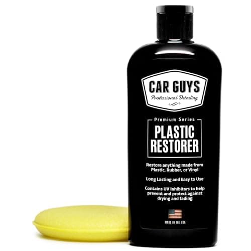 CAR GUYS Plastic Restorer Bring Plastic, Rubber, and Vinyl Back to Life! User Friendly Trim Restorer Safe Auto Detailing Supplies 8 Oz Kit with Foam Applicator.