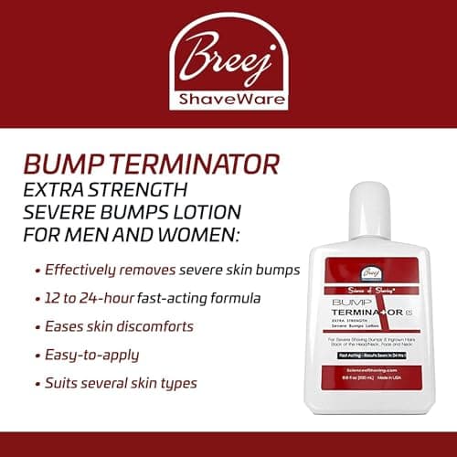 BUMP TERMINATOR Extra Strength Severe Bumps Lotion by Breej, 6.8 fl oz (2 ml)