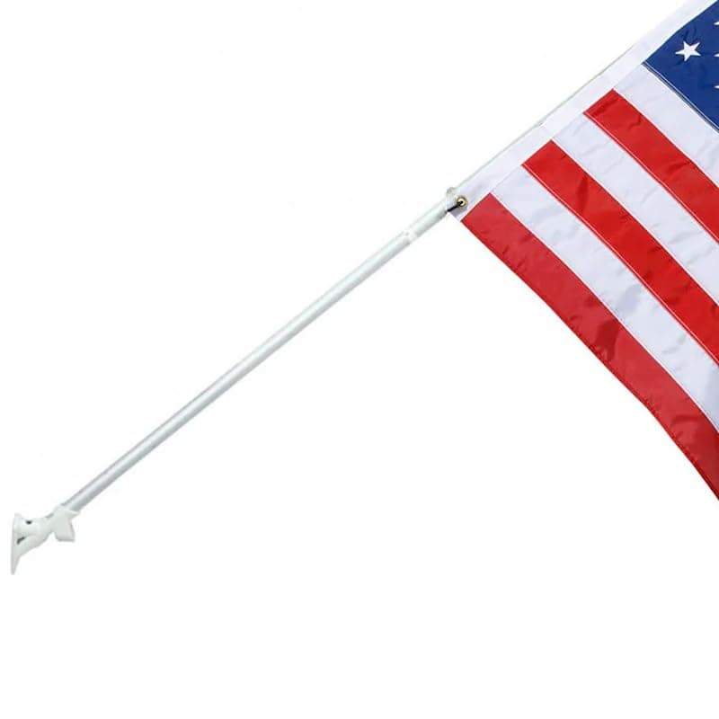 Grace Alley Flag Pole Kit Includes Tangle Free Flag Pole and Flagpole Bracket. American Classic White. Great for Residential or Commercial. Wind Resistant/Rust Free.