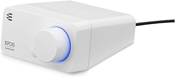 EPOS GSX 300 - External Computer Sound Card - High-Resolution Stereo & 7.1 Surround Sound - LED Volume Dial; Customizable Smart Button - Windows 10 Synchronized - Snow Edition