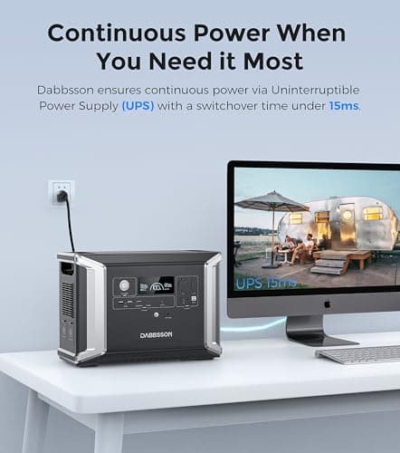 Dabbsson 5.33 kWh Expandable Power Station DBS2300 with DBS3000B Extra Battery, 2200W AC Outlets (3000W P-boost) Solar Generator for Home Backup, Emergency, RV Outdoor Camping