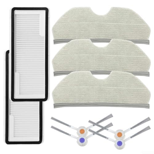Puupaa Replacement Accessories Kit for Narwal for Freo X for ULTRA & for Freo X Plus for K1 Robot Vacuum Cleaner Parts, 4 Side Brush, 2 Filter, 3 Mop Cloth