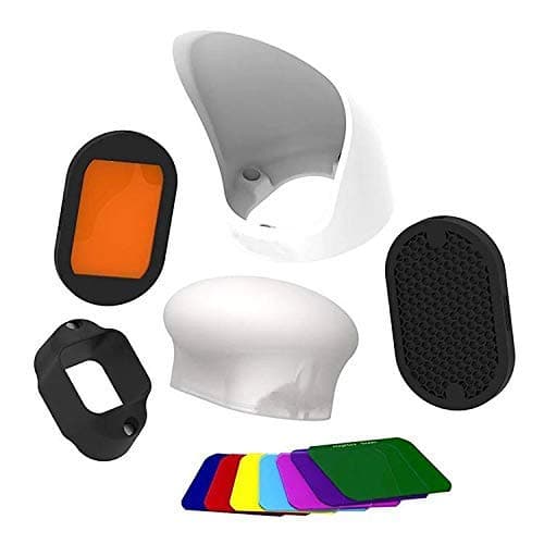 HIFFIN® Professional Flash Accessories Kit Universally Compatible | New Labeled Flash Diffuser | Bounce | Grid | Gel | Grip & Sphere (Professional Flash Kit)