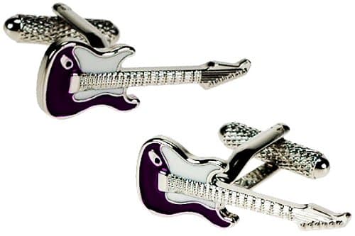 Purple Fender Stratocaster Guitar Cufflinks