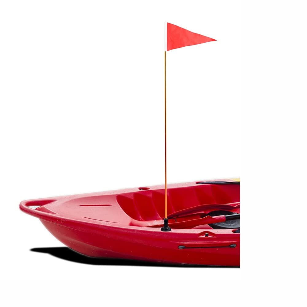 4ft Kayak Flag Track Mount Safety Flag - Easy Installation With Stable Base, Visibility Kit for Boat, Canoe, Yacht, Dinghy, DIY Accessories