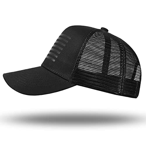 American Flag Trucker Hat - Snapback Hat, Baseball Cap for Men Women - Breathable Mesh Side, Adjustable Fit - for Casual Wear
