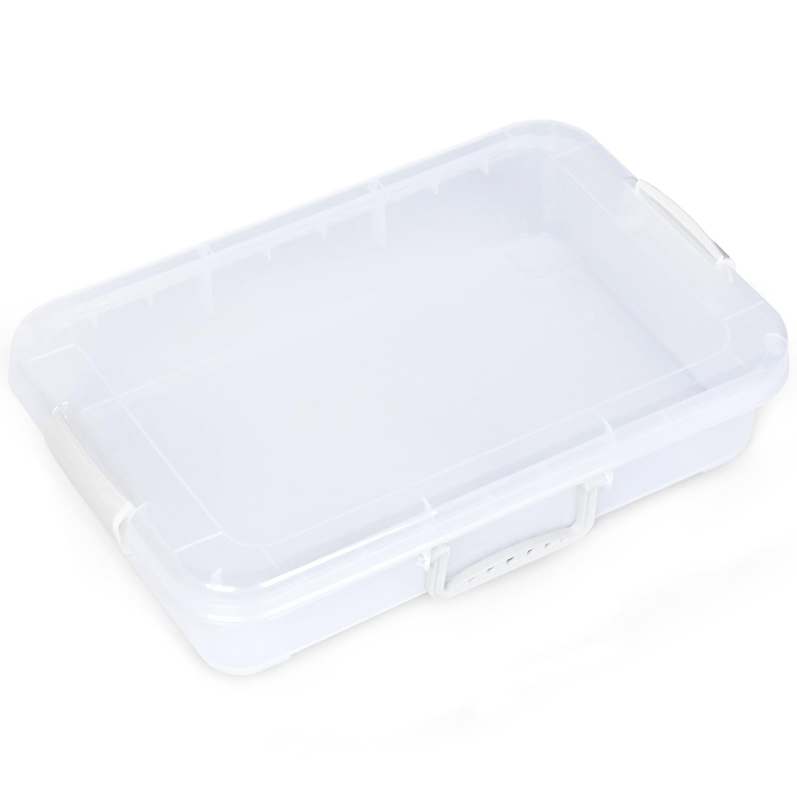 Madzee Plastic Activity Tray with lid for Slime, Beads, Sand and Sensory Toys – 15 Inches (Clear)