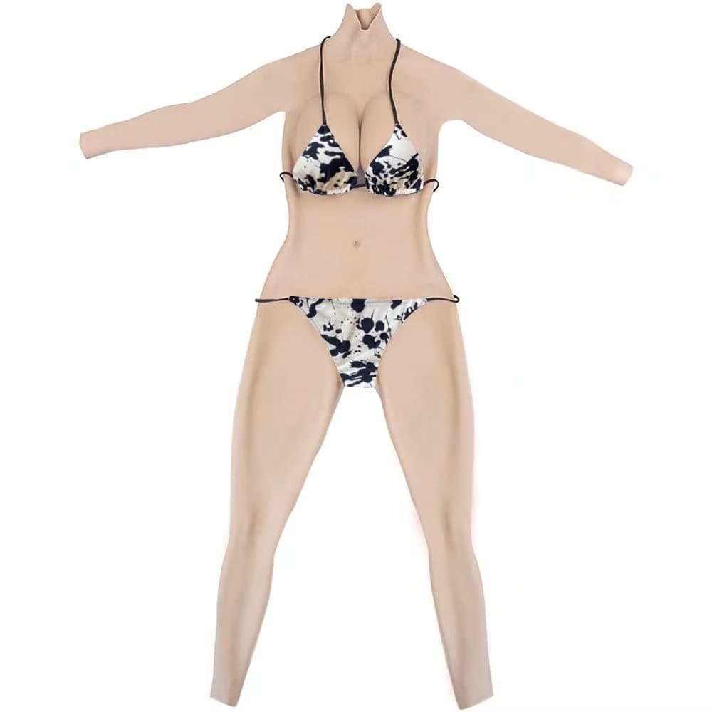 CDS - CROSSDRESSING SHOW - Silicone Bodysuit Silicone Breast Forms Ankle Length Bodysuit C-G Cup For Crossdresser Gel Filled