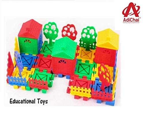 AdiChai Home/House Building Blocks, 40 Pieces, Multicolor