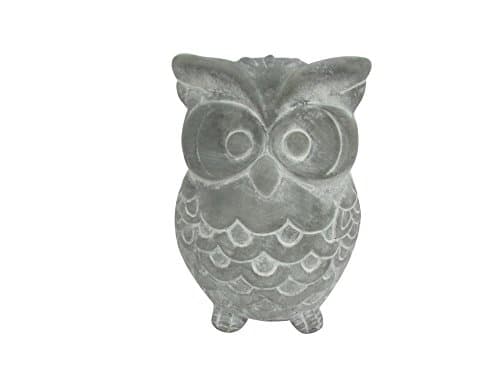 HomeView Design 8.3" H Grey Finished Owl Stand W/Cement Statue