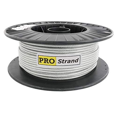 PRO Strand 1/8" x 200' Vinyl Coated Galvanized Cable Reel, 7x19 Strands Constructed Aircraft Cable, Heavy Duty