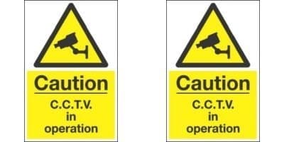 Security Camera CCTV Warning Signs x 2 (300mm x 200mm)