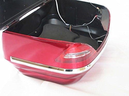 Large red Motorcycle Trunk Universal w/LED lights for Harley Honda luggage box