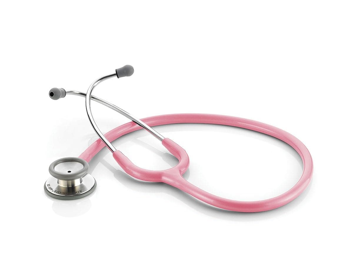 ADC Adscope 603 Clinician Stethoscope with Tunable AFD Technology, 31 inch Length, Breast Cancer Awareness Metallic Pink