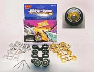 Two Tone Reversible Rims Wheels w/ Low Profile Tires (for Hobby Model Kits) 1/24 1/25 scale