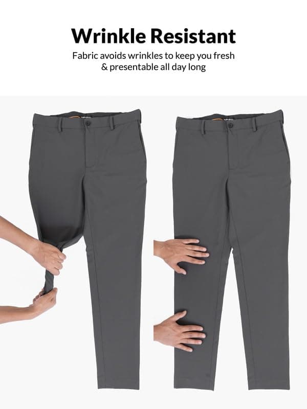 The Pant Project Stretchable Formal Pants for Plus Size Men | Stylish Slim Fit Luxury PV Lycra Men's Wear Trousers for Office or Party | Mens Fashion Dress Trouser Pant